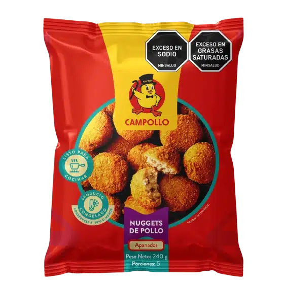 Empaque de Nuggets de pollo apanados de Campollo