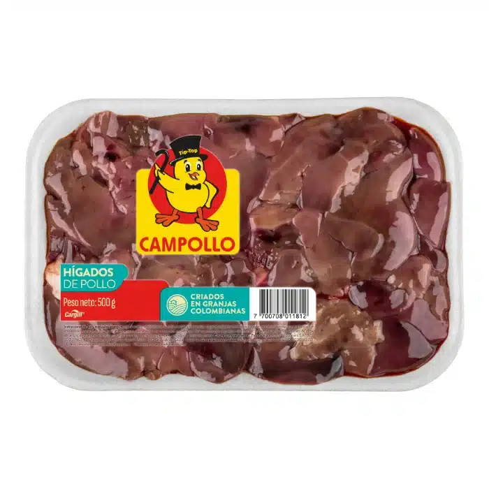 Bandeja de higado de pollo congelado de Campollo